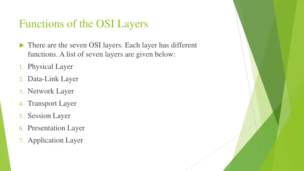 functions of the osi layers