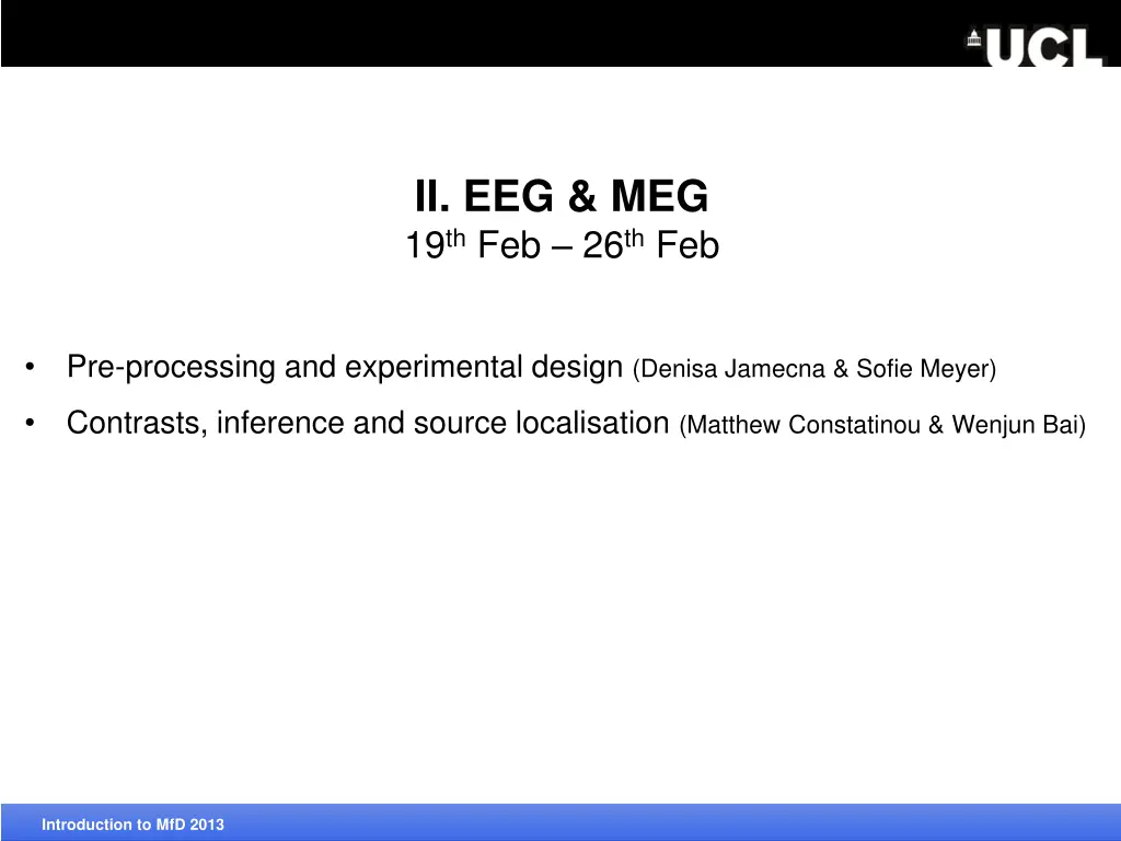 ii eeg meg 19 th feb 26 th feb 1