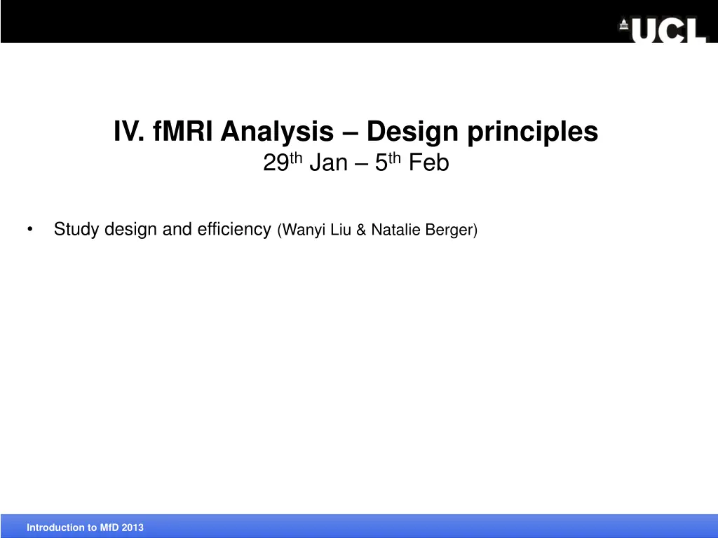 iv fmri analysis design principles