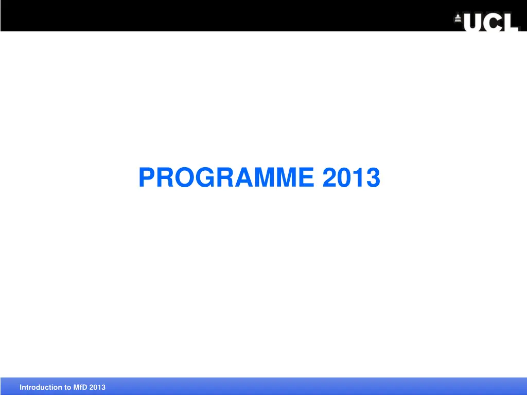 programme 2013