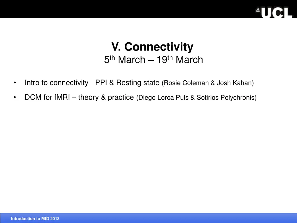 v connectivity 5 th march 19 th march 1