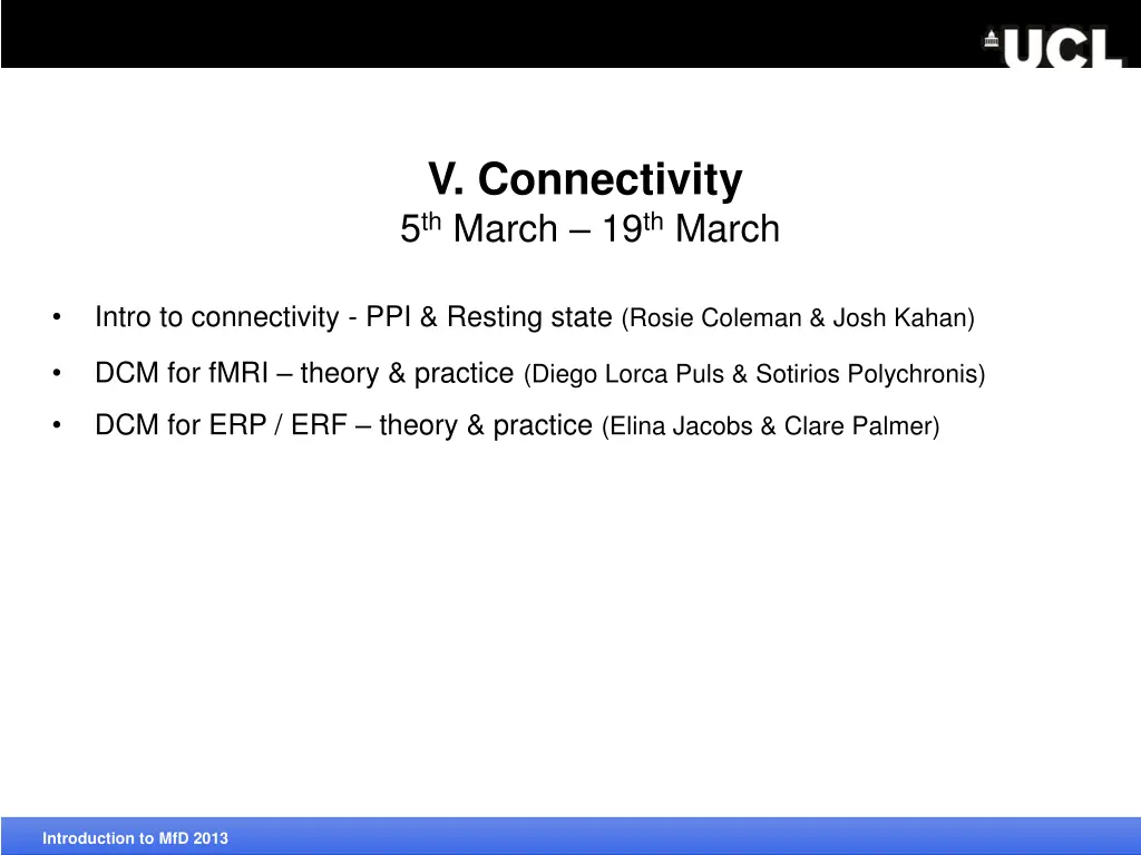 v connectivity 5 th march 19 th march 2