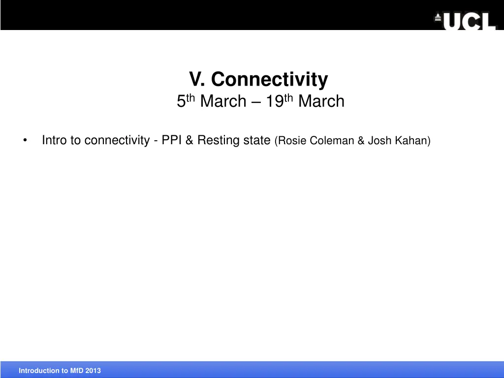 v connectivity 5 th march 19 th march