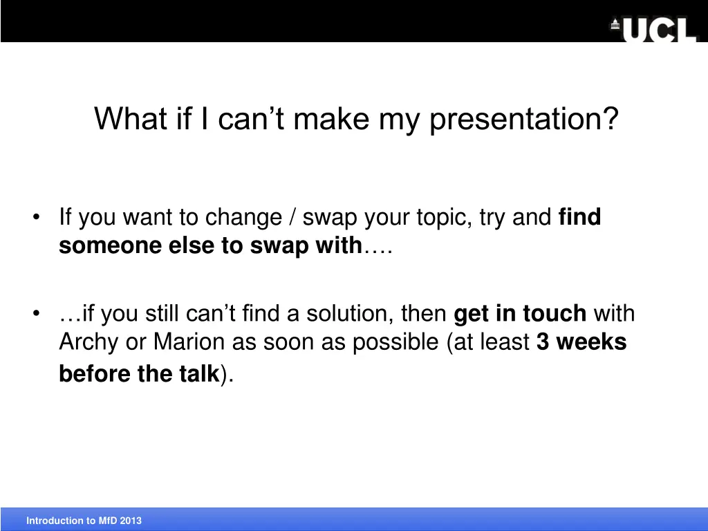 what if i can t make my presentation