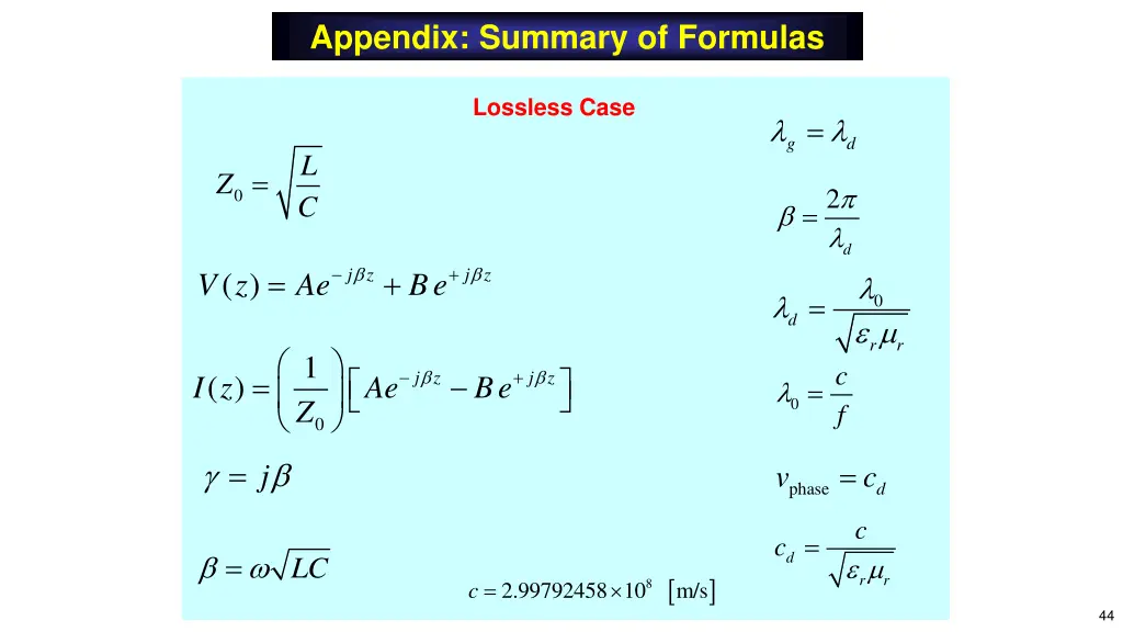 appendix summary of formulas 1