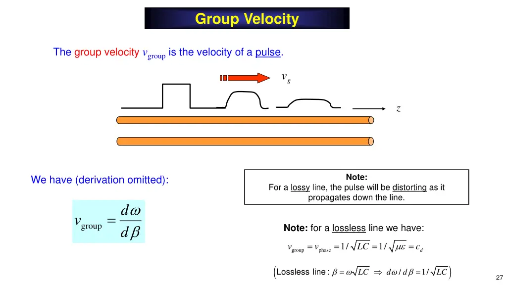 group velocity