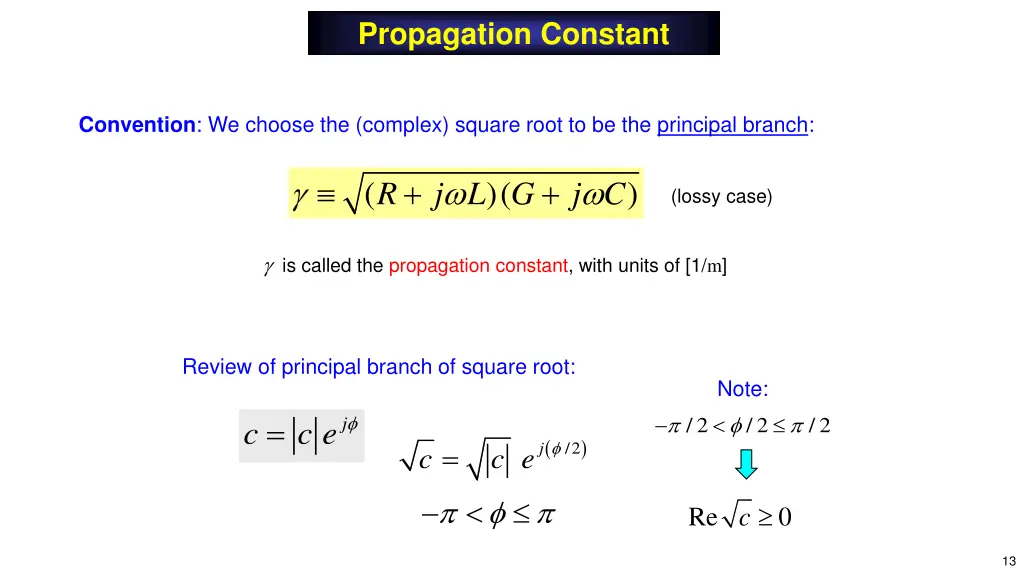 propagation constant