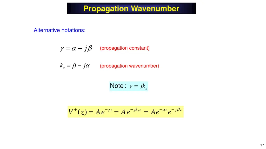 propagation wavenumber