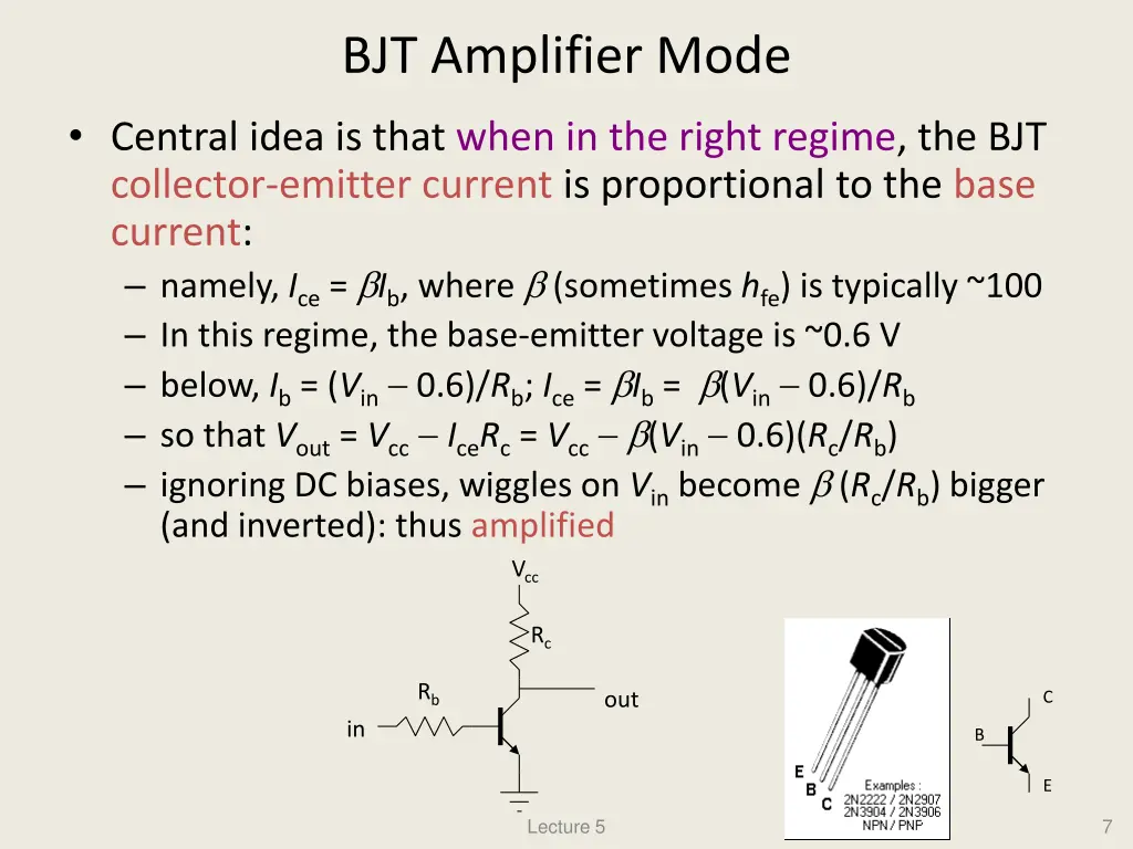 bjt amplifier mode