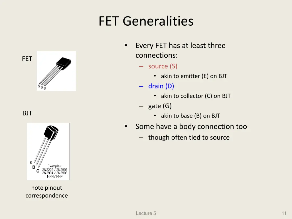 fet generalities
