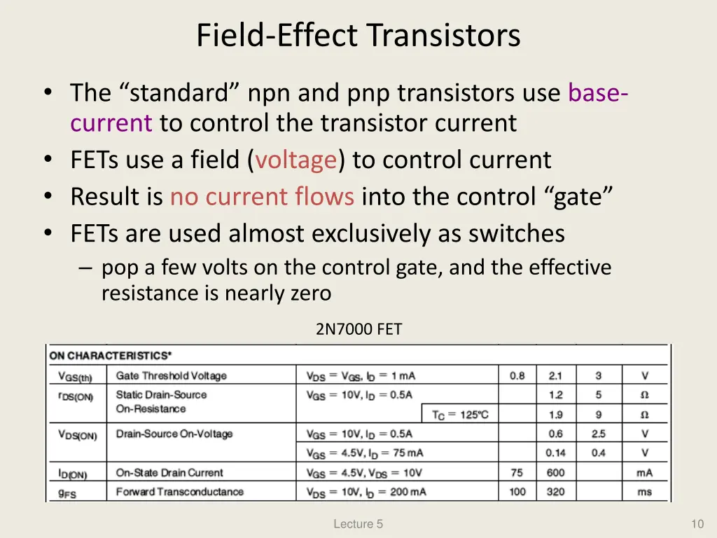 field effect transistors