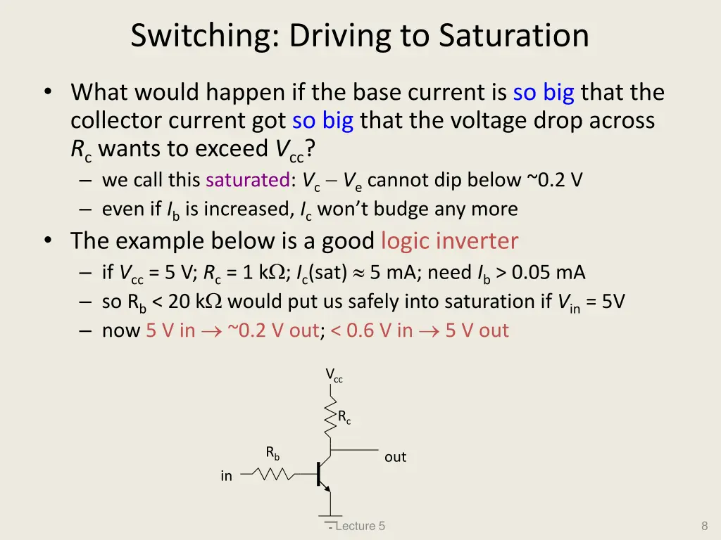 switching driving to saturation
