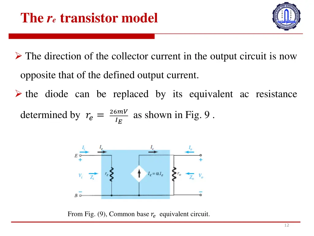 the r e transistor model 10