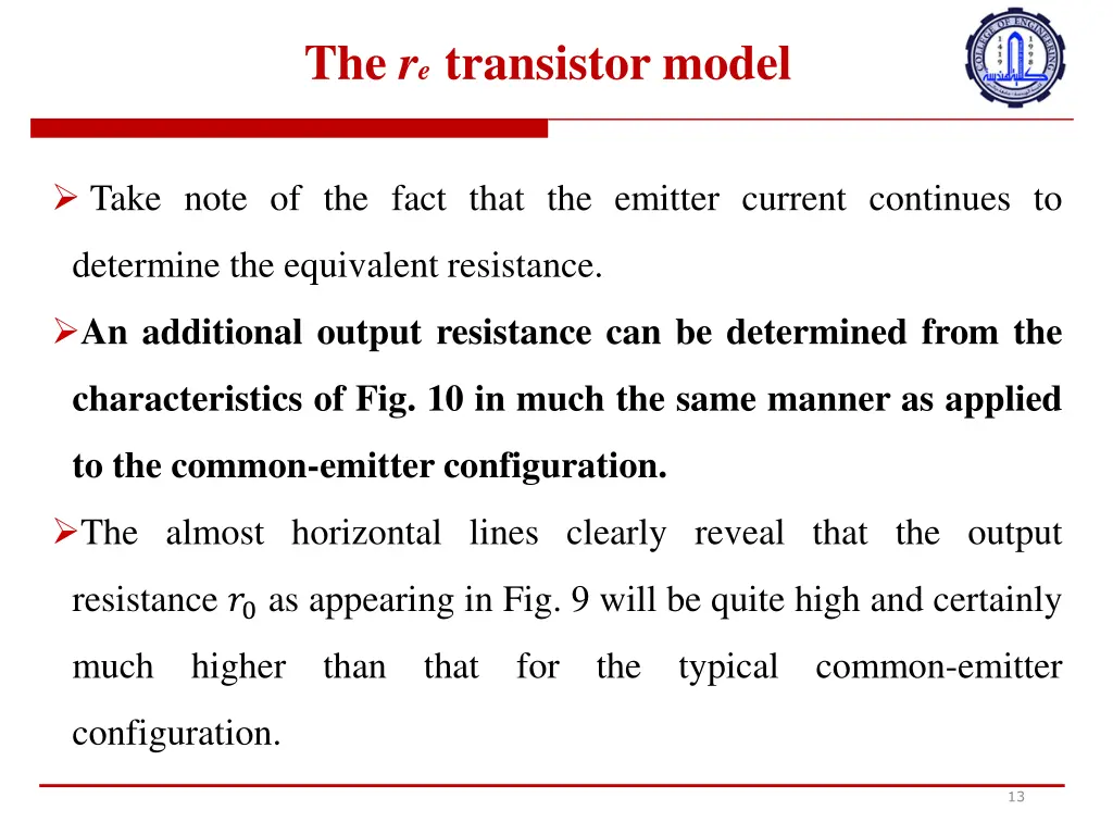 the r e transistor model 11