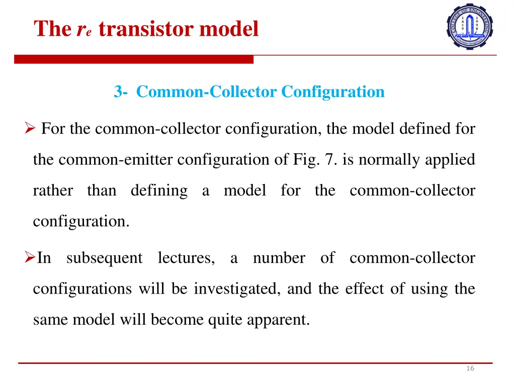 the r e transistor model 14