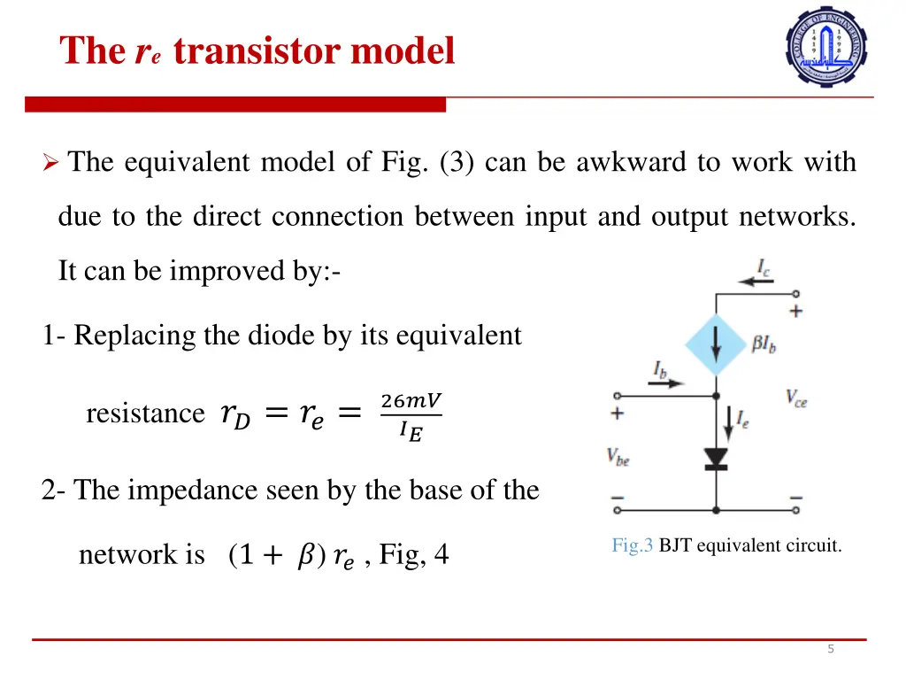 the r e transistor model 3