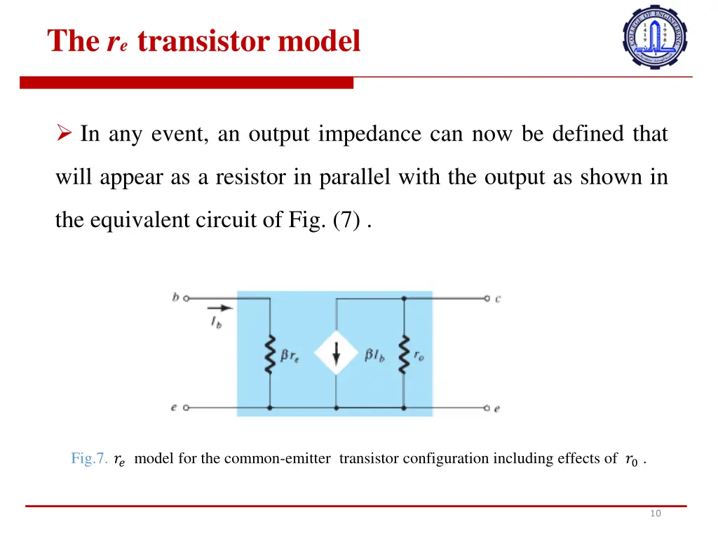the r e transistor model 8