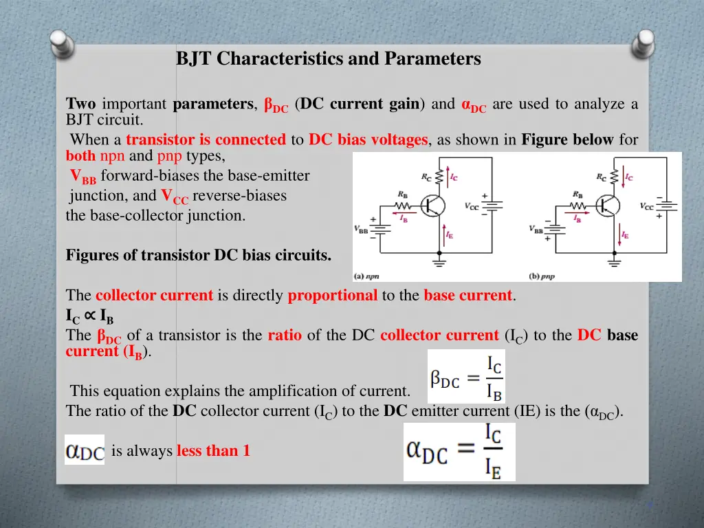 bjt characteristics and parameters