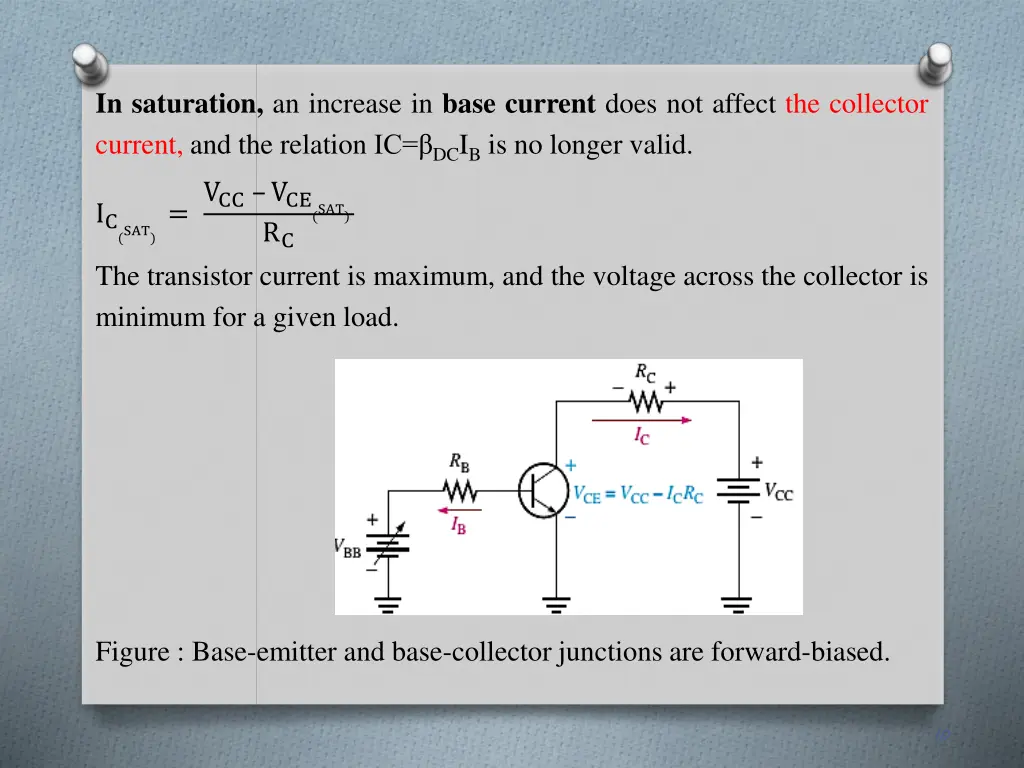 in saturation an increase in base current does