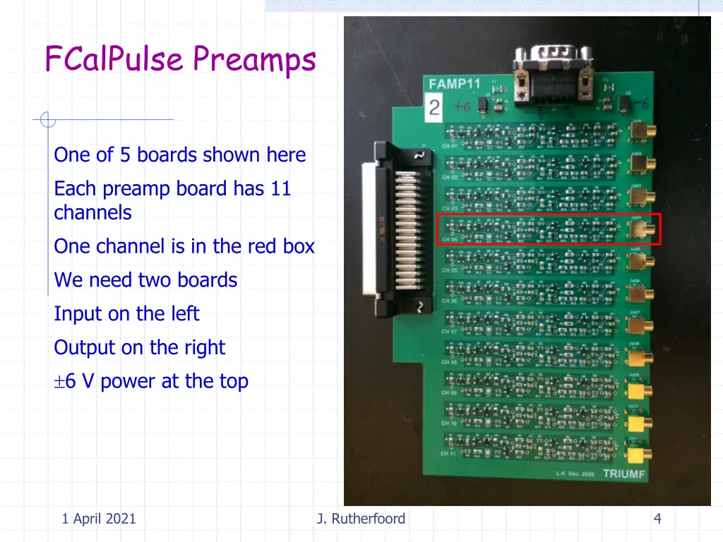 fcalpulse preamps