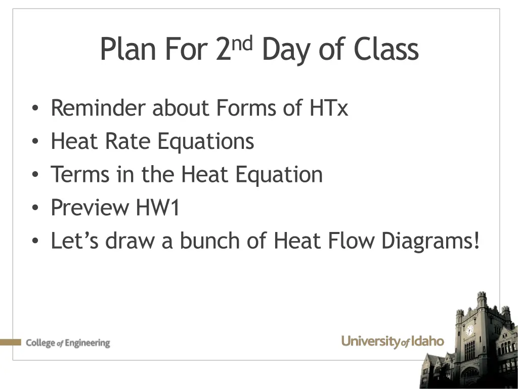 plan for 2 nd day of class