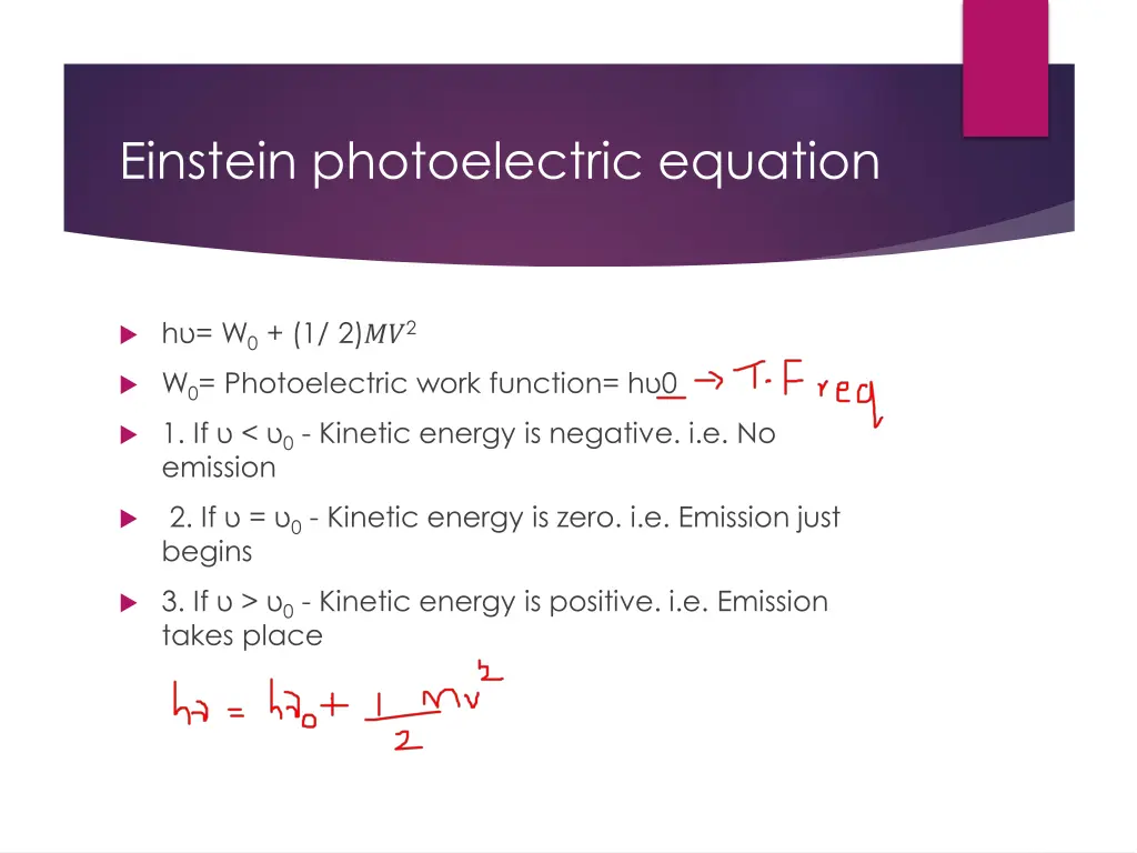 einstein photoelectric equation