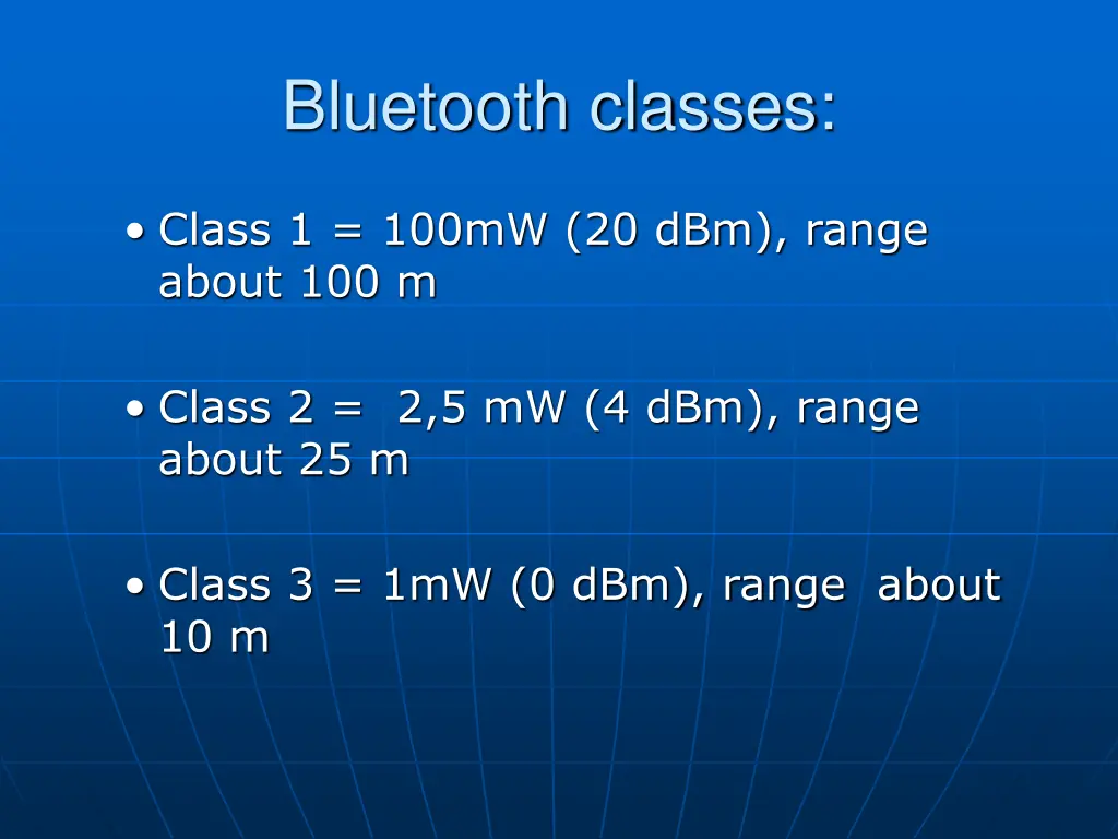 bluetooth classes