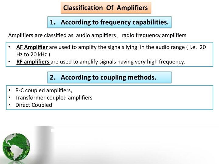 classification of amplifiers