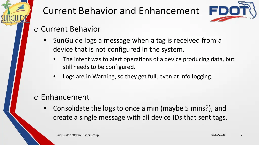 current behavior and enhancement 1