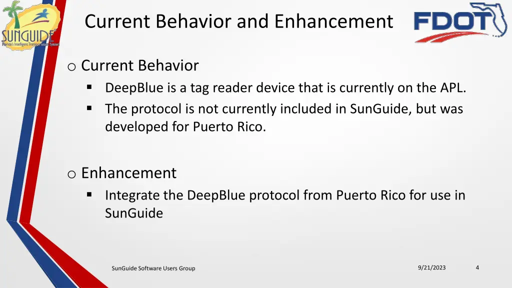 current behavior and enhancement
