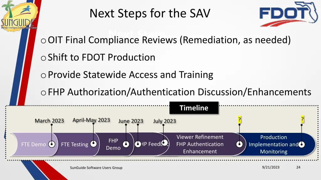 next steps for the sav