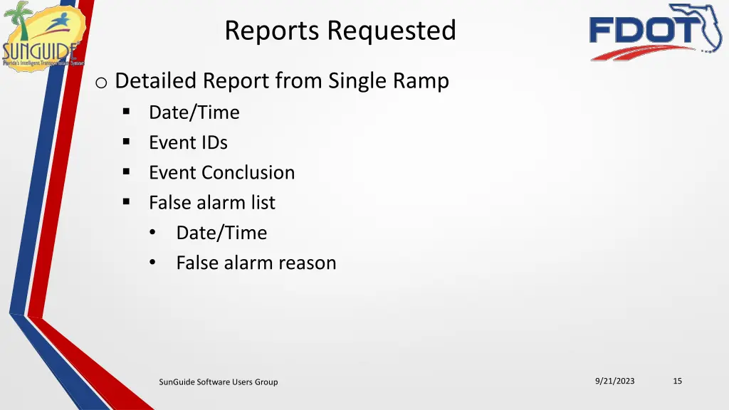 reports requested 1