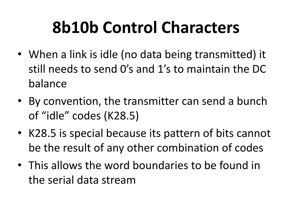 8b10b control characters