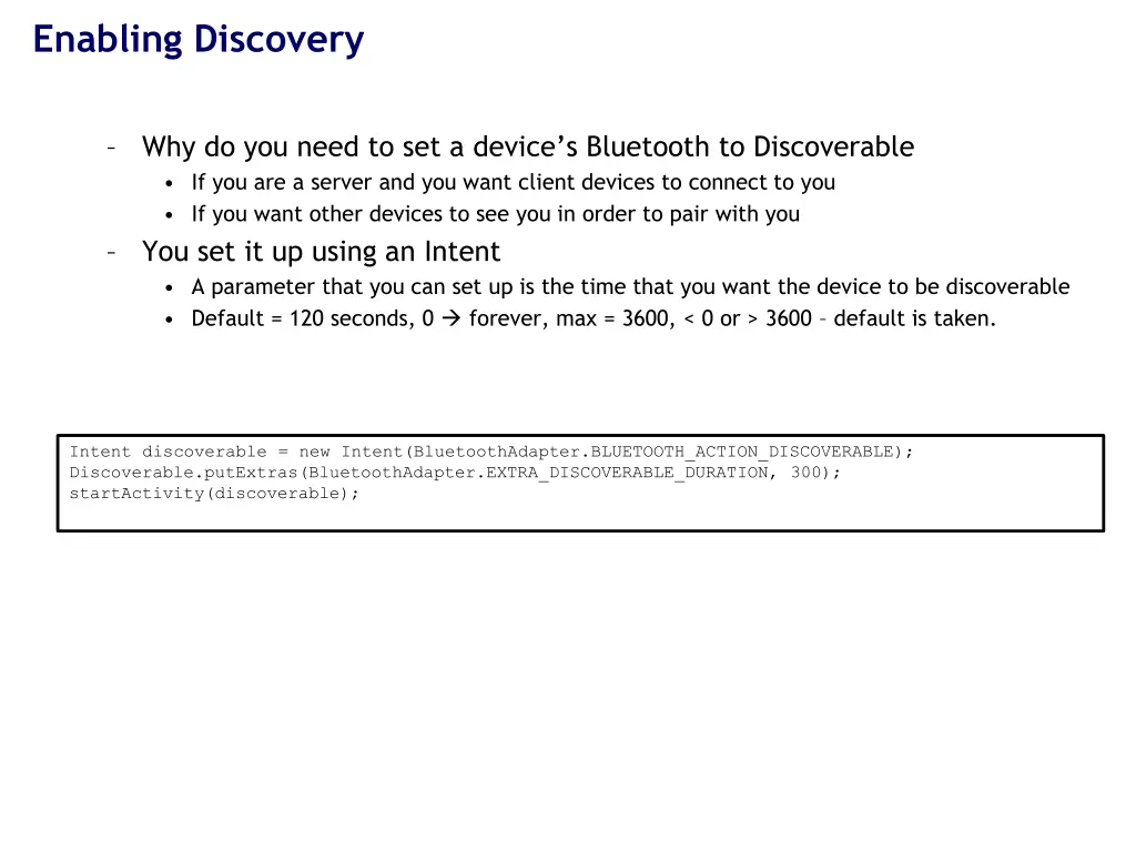 enabling discovery