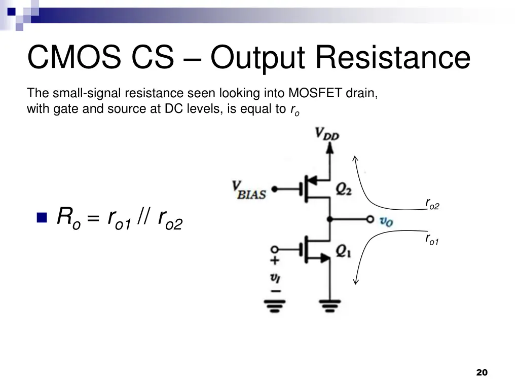 cmos cs output resistance