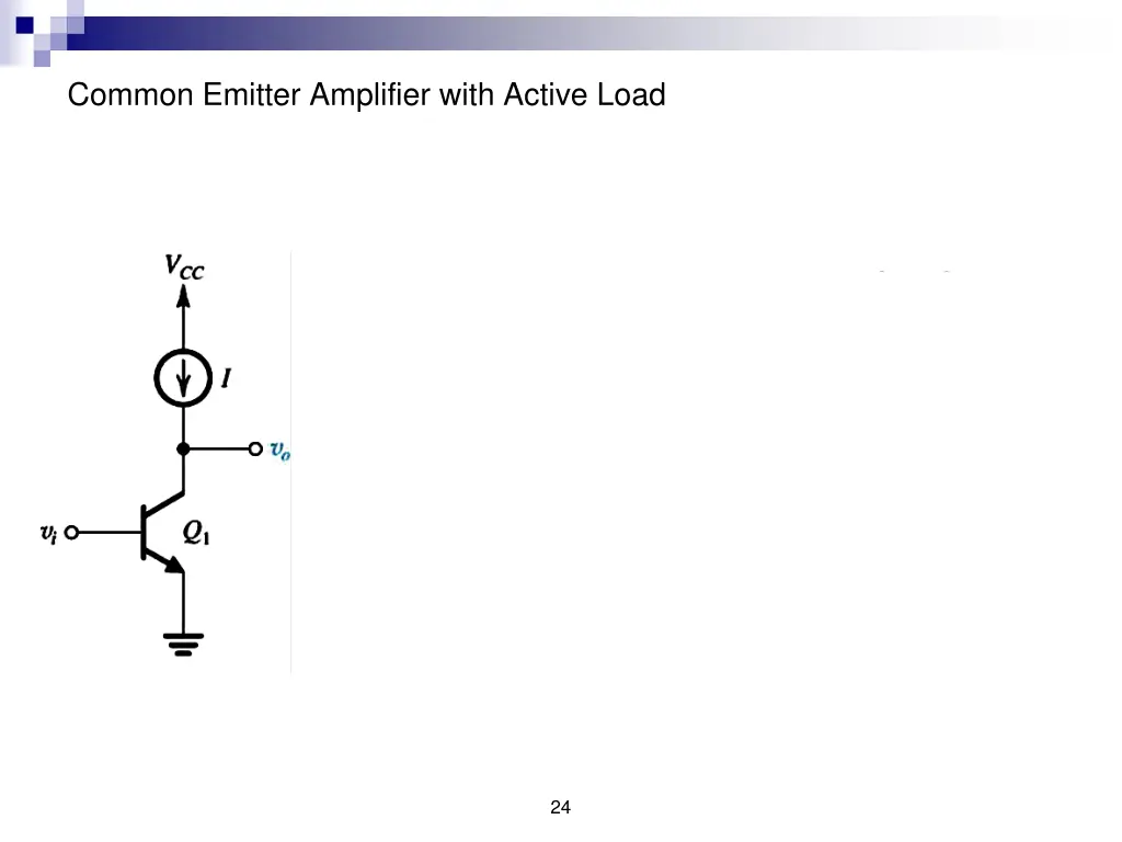 common emitter amplifier with active load