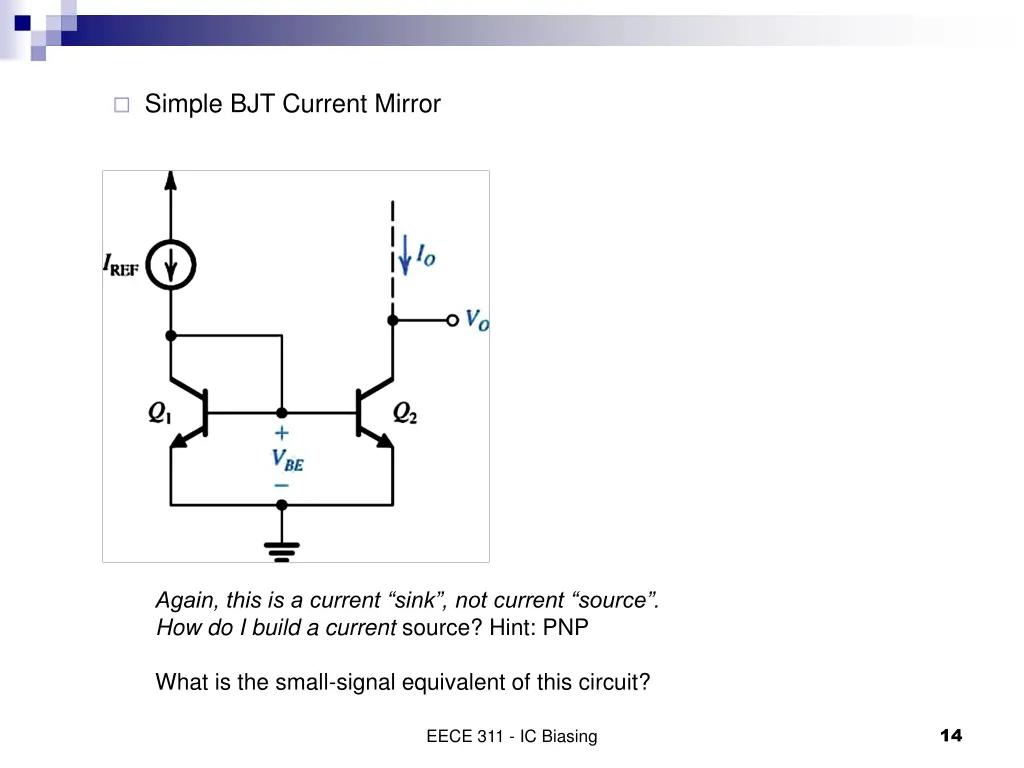 simple bjt current mirror