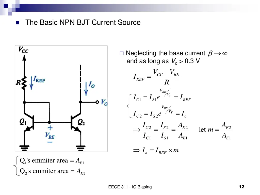 the basic npn bjt current source