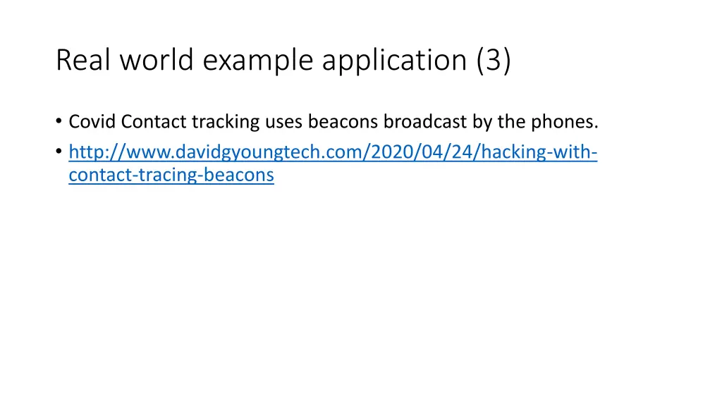 real world example application 3