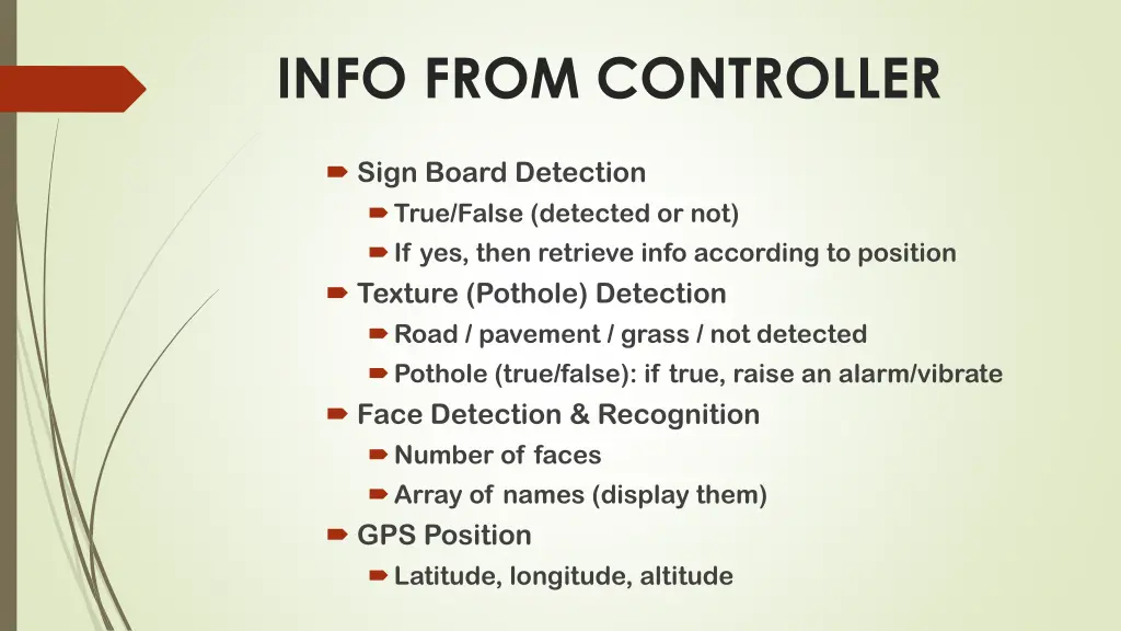 info from controller
