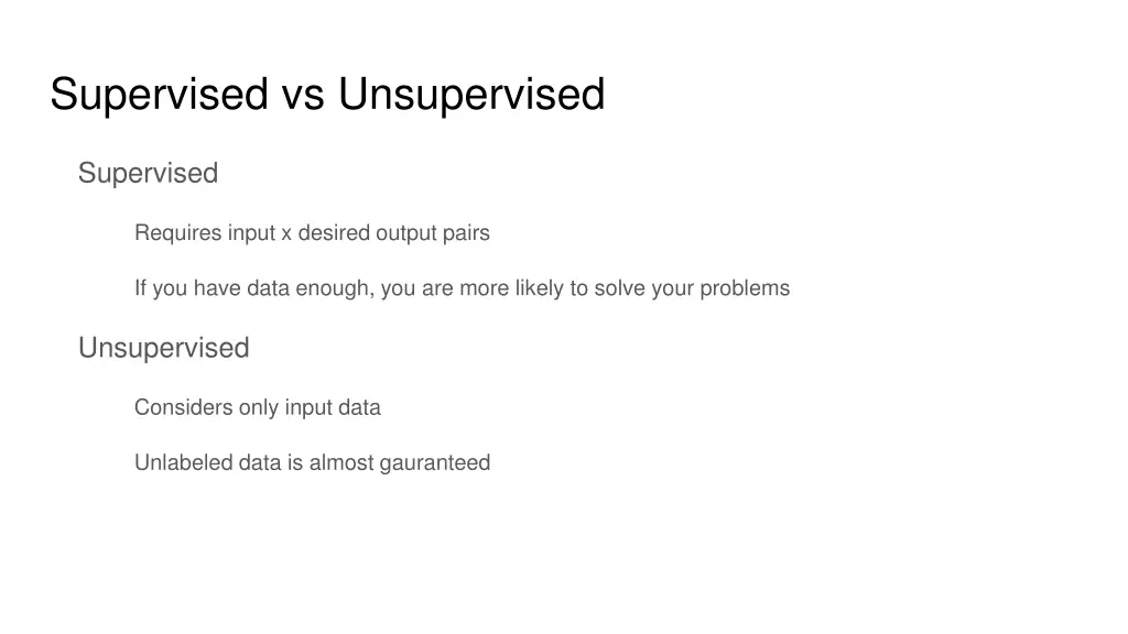 supervised vs unsupervised
