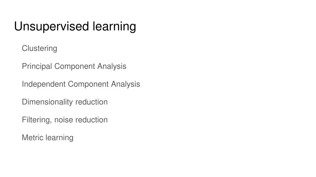 unsupervised learning