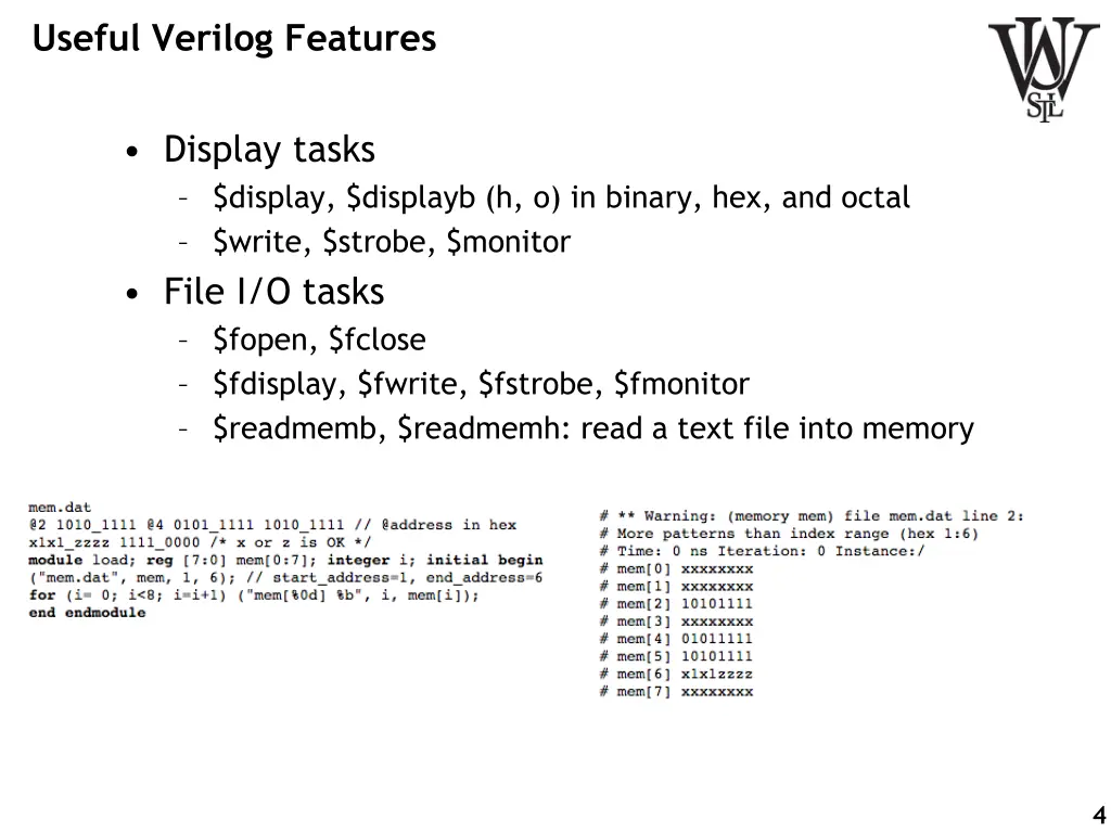 useful verilog features