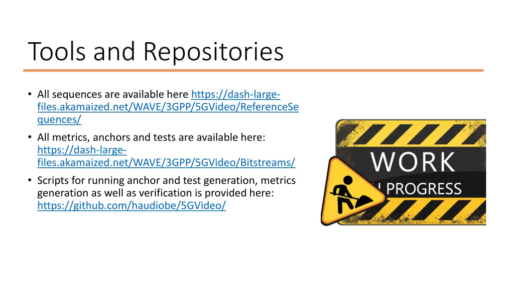tools and repositories