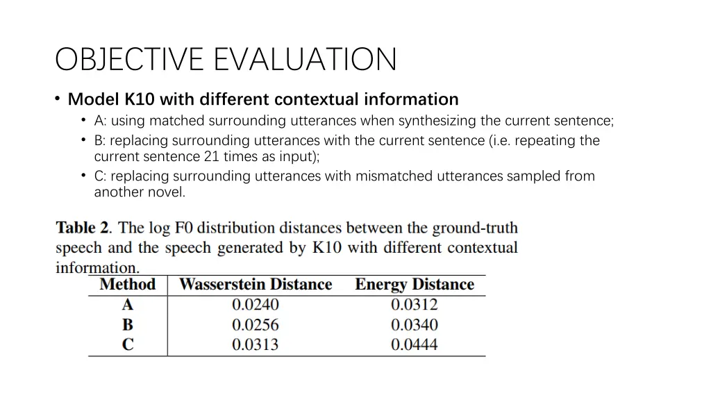 objective evaluation 1