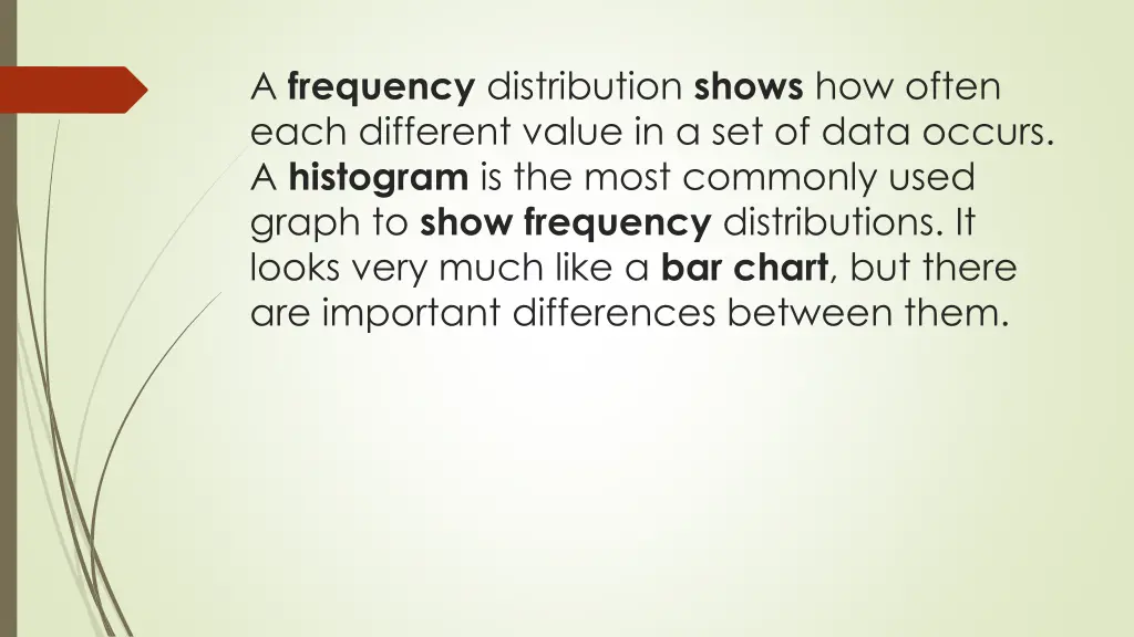 a frequency distribution shows how often each