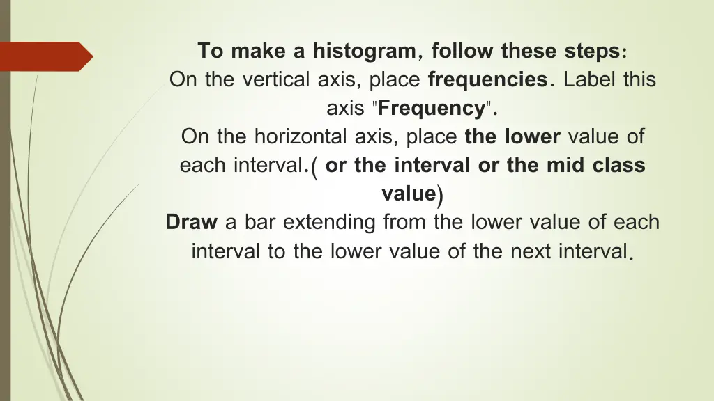 to make a histogram follow these steps