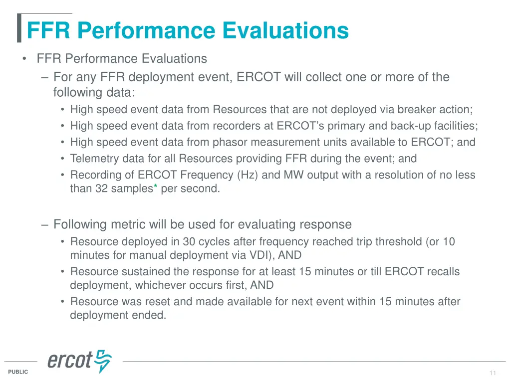ffr performance evaluations