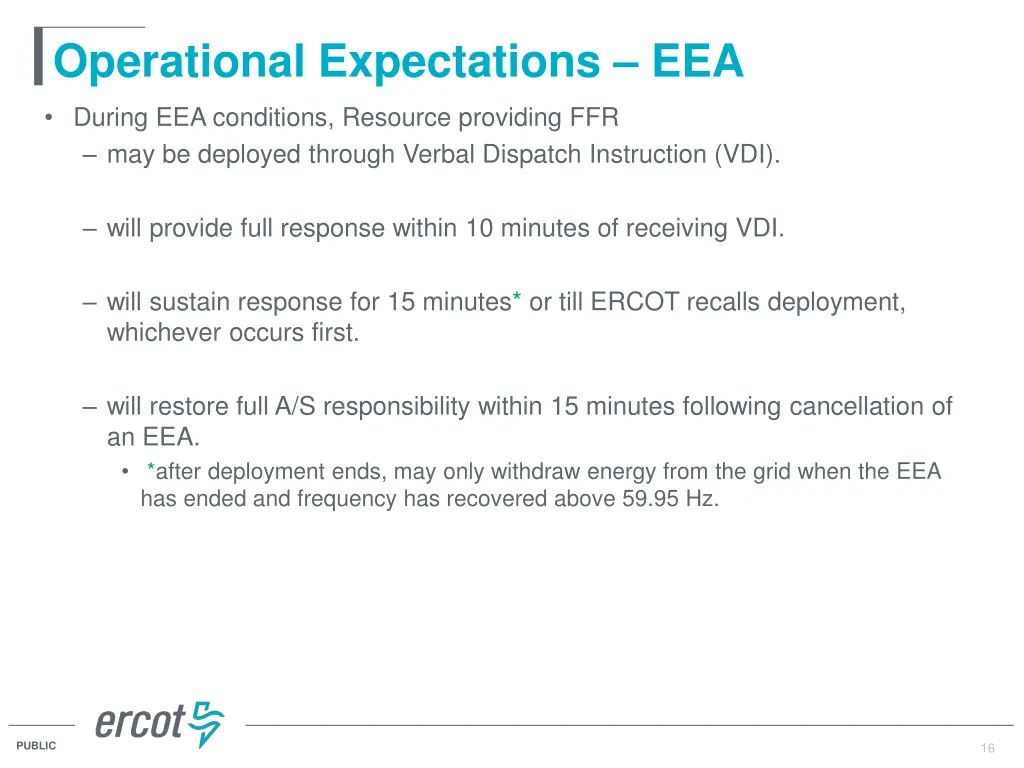 operational expectations eea