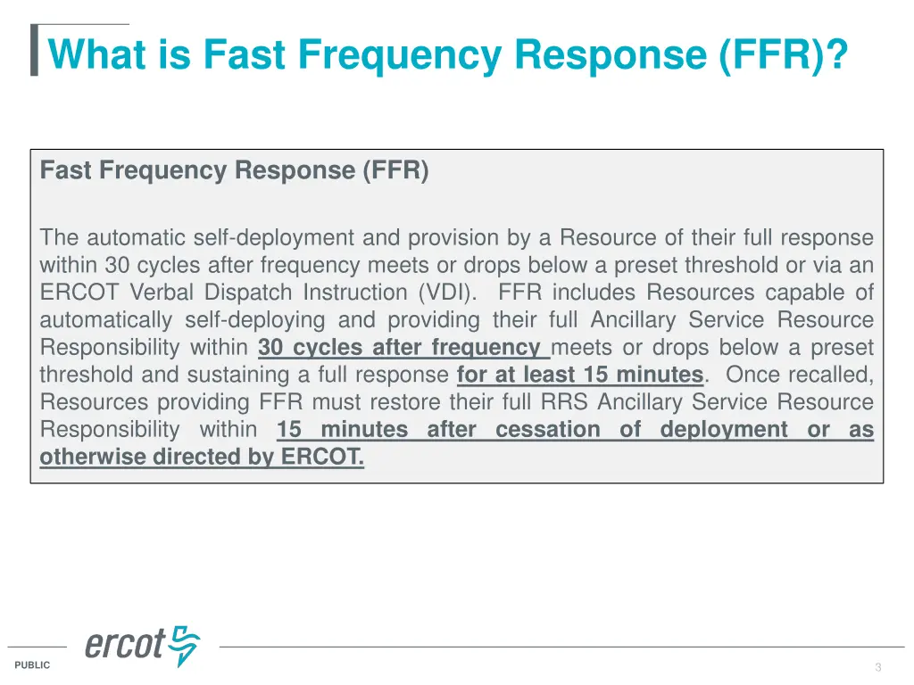 what is fast frequency response ffr
